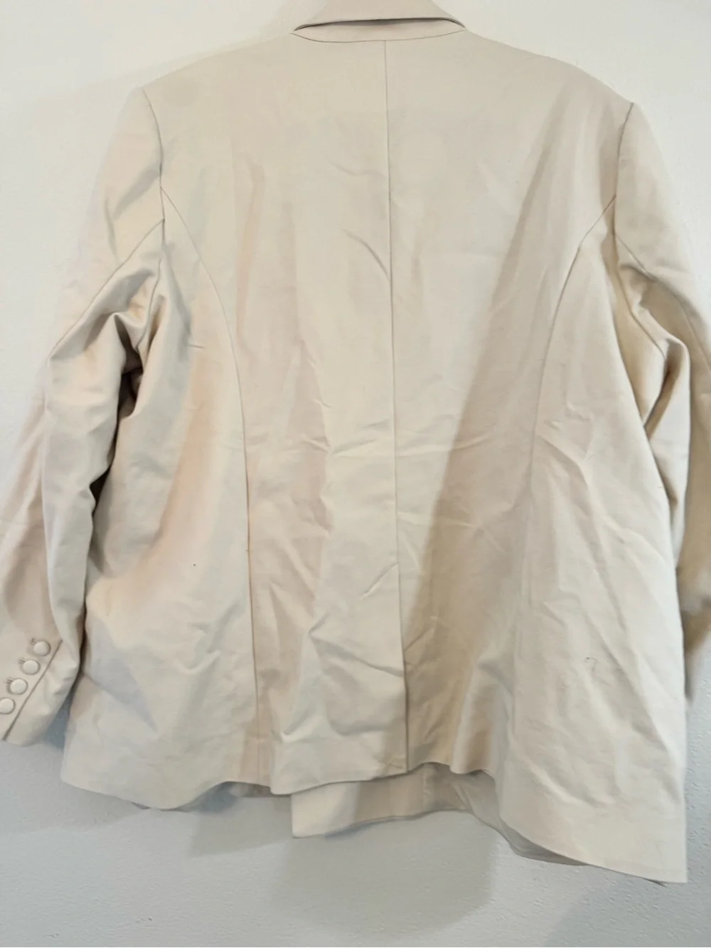 Good American Cream Double-Breasted Blazer Unisex - Picture 3 of 4